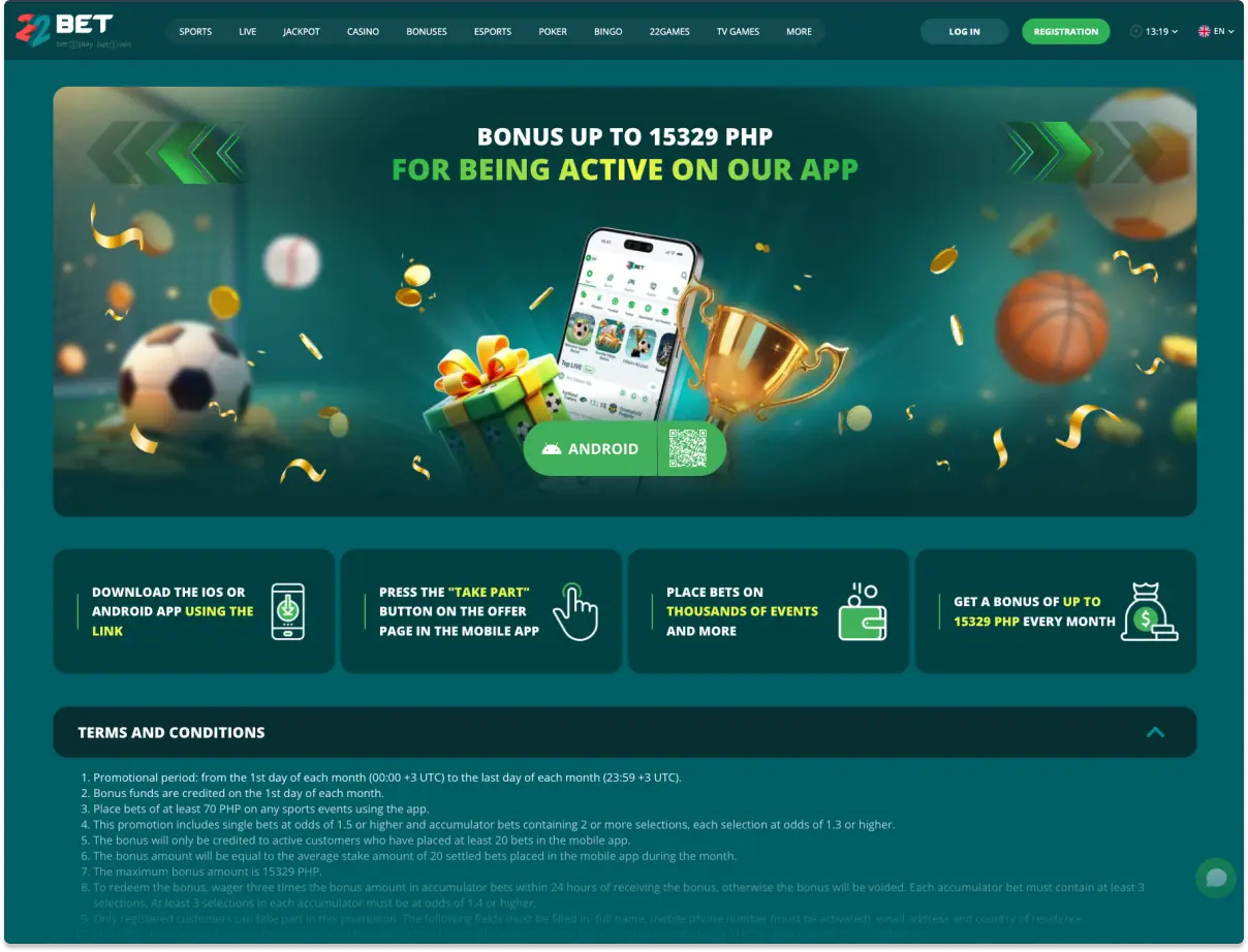 22Bet Aplikasyon Online