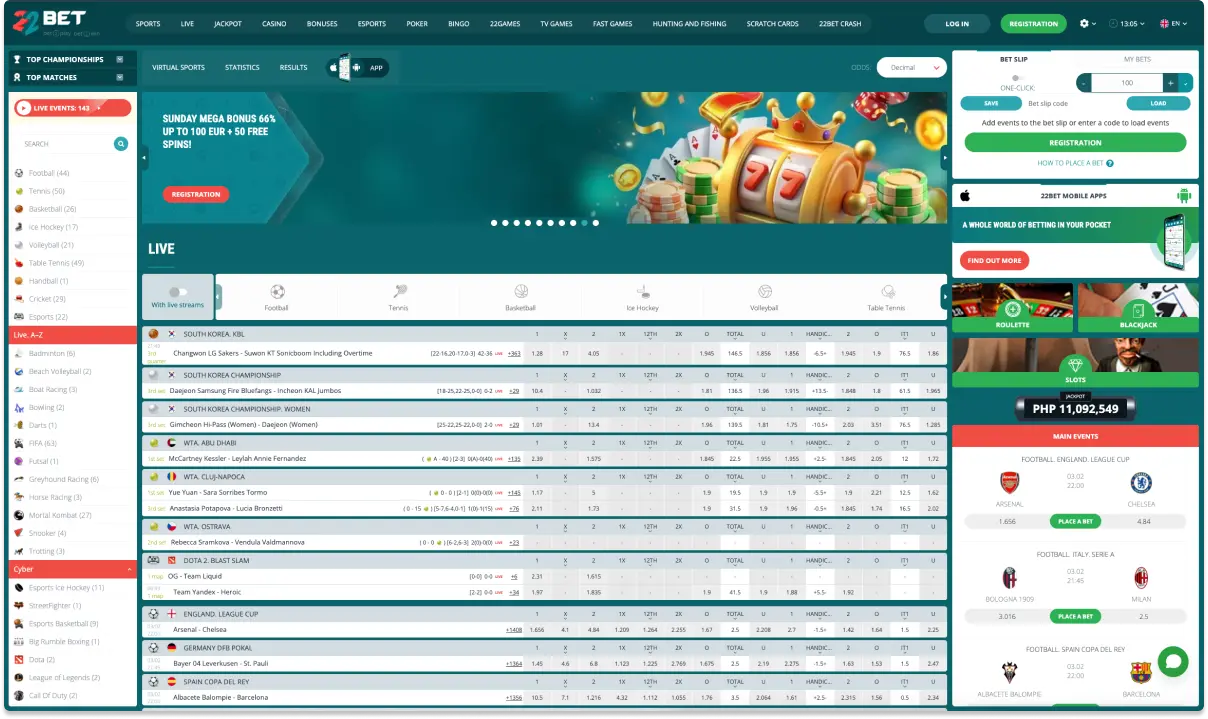 22Bet Online Na Tumatanggap Ng Pusta