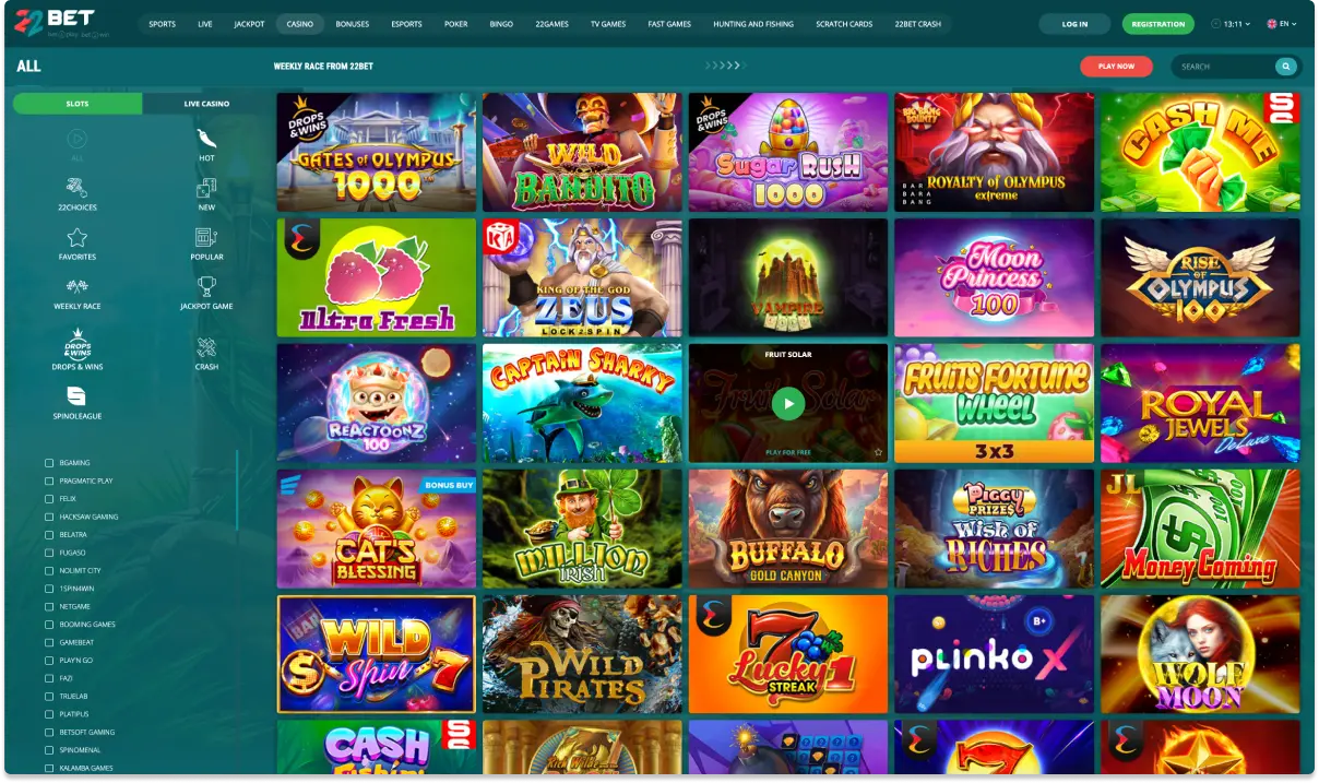 22Bet Mga Laro sa Slot